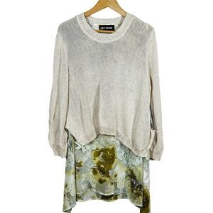 NEW! Neo Noble Sweater Blouse Set Sheer Tunic Knit Sweater - L